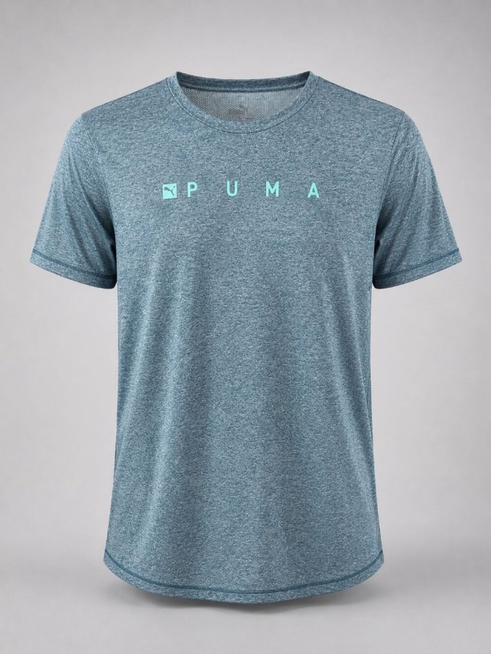 PUMA Womens Large T-Shirt Heathered Green Casual Athletic Wear Tee - NWOT